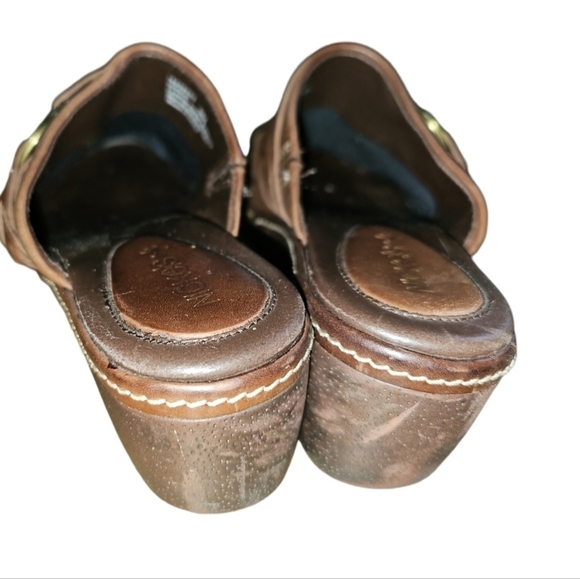 Nickels Soft Leather Clogs Mules Womens 9M Brown Buckle Southwestern Western - Picture 7 of 10